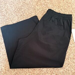 NEW! Athleta Black Midday Cropped Wide Leg Elastic Waist Pants